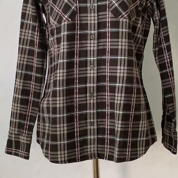 Eddie Bauer Plaid Button Down Long Sleeve Shirt - Picture 3 of 12
